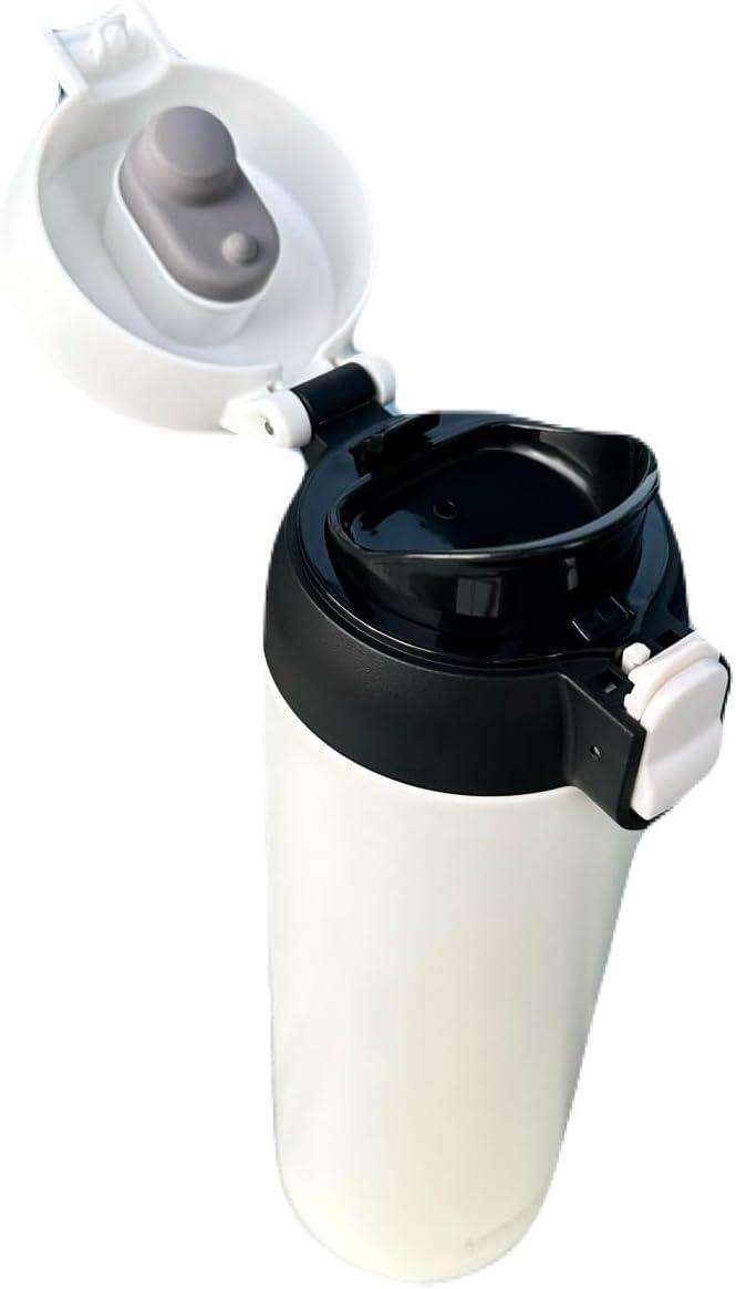 image:imageLocknLock WannaBe Tumbler Khaki 15oz BPAFree Double Wall Stainless Steel Vacuum Insulated Tumbler with One Touch Lid Lightweight Travel Mug for Coffee Tea and WaterWhite