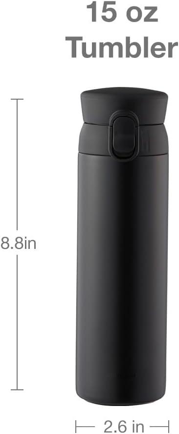 image:imageLocknLock WannaBe Tumbler White 15oz BPAFree Double Wall Stainless Steel Vacuum Insulated Tumbler with One Touch Lid Lightweight Travel Mug for Coffee Tea and WaterWhite