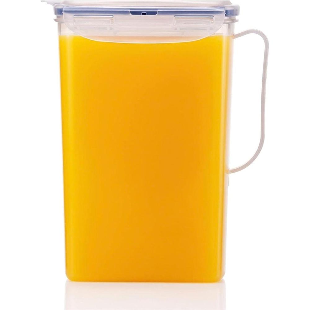 image:imageLocknLock Aqua Fridge Door Water Jug with Handle BPA Free Plastic Pitcher with Flip Top Lid Perfect for Making Teas and Juices 2 Quarts IvoryClear