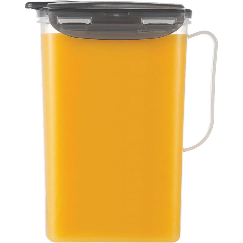 image:imageLocknLock Aqua Fridge Door Water Jug with Handle BPA Free Plastic Pitcher with Flip Top Lid Perfect for Making Teas and Juices 2 Quarts IvoryGray