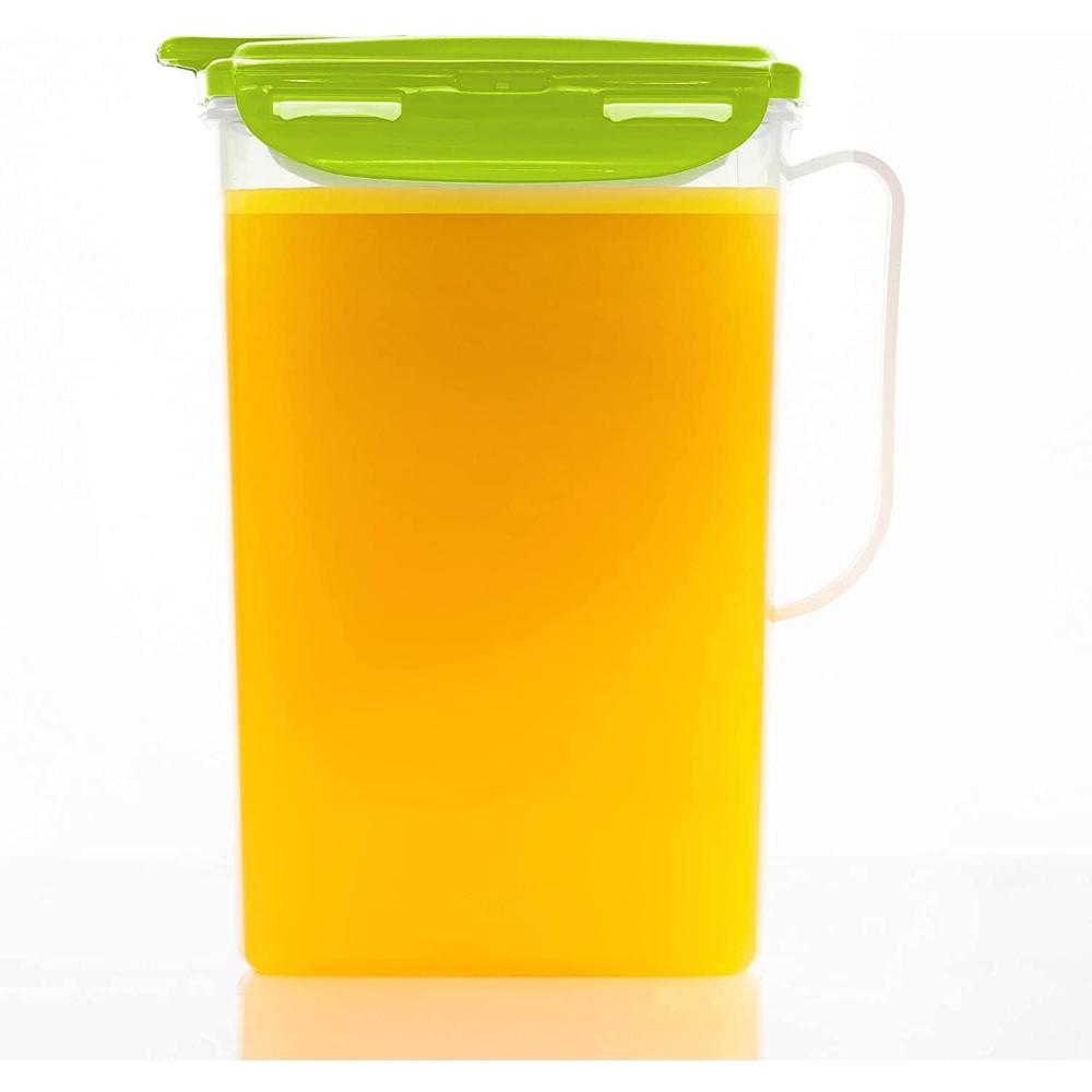 image:imageLocknLock Aqua Fridge Door Water Jug with Handle BPA Free Plastic Pitcher with Flip Top Lid Perfect for Making Teas and Juices 2 Quarts IvoryGreen
