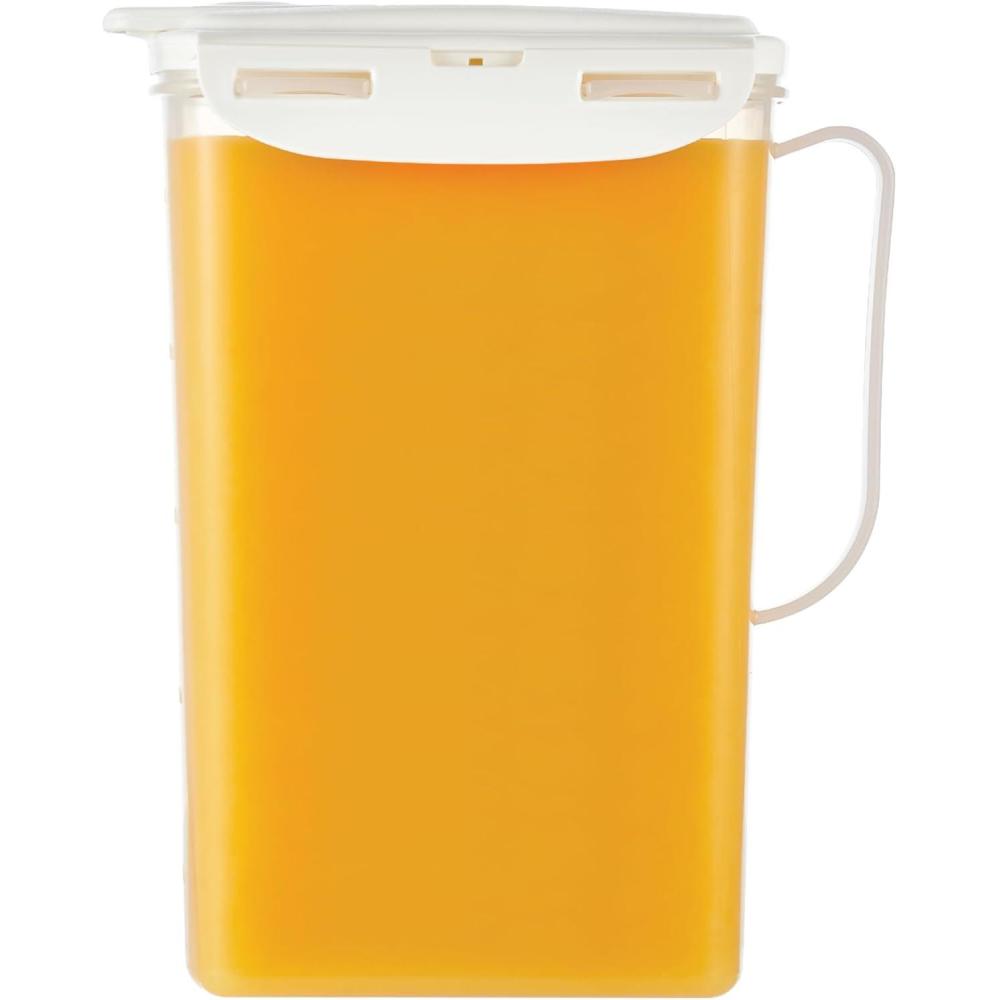 image:imageLocknLock Aqua Fridge Door Water Jug with Handle BPA Free Plastic Pitcher with Flip Top Lid Perfect for Making Teas and Juices 2 Quarts IvoryIvory