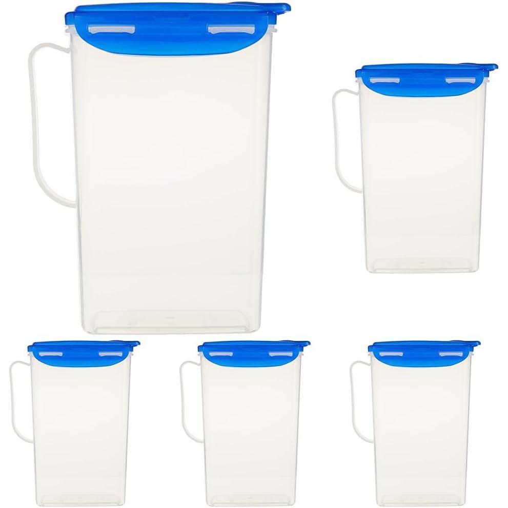 image:imageLocknLock Aqua Fridge Door Water Jug with Handle BPA Free Plastic Pitcher with Flip Top Lid Perfect for Making Teas and Juices 2 Quarts IvoryTransparent
