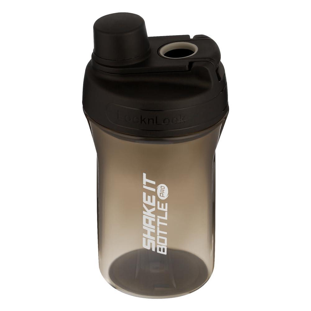 image:imageLocknLock HAP943LGRY Shake It Bottle Pro Protein Shaker Cup for Shakes Mixes Pre Workout Gym Fitness Sports Travel BPAFree Plastic Leakproof Portable with Lid and Handle 22 oz Off WhiteBlack