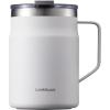 image:imageLocknLock Metro Mug Premium 188 Stainless Steel Metal Double Wall Insulated Portable Coffee Cup with Lid and Handle for Hot and Cold Drinks Mint 16 ozOffWhite