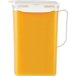 LocknLock Aqua Fridge Door Water Jug with Handle BPA Free Plastic Pitcher with Flip Top Lid Perfect for Making Teas and Juices, 2 Quarts, Ivory(Ivory)