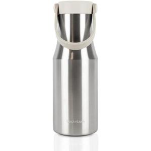 LocknLock Metro Tumbler Stainless Steel Vacuum Insulated Double Cap Travel Mug – Water Coffee Cup w/Hand Strap for Home, Office, Outdoor Works Great for Cold Drinks and Hot Beverages (Navy, 24oz)(Silver)