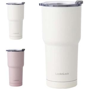 LocknLock Pure Tumbler Pink 16oz, BPA-Free Double Wall Stainless Steel Vacuum Insulated Tumbler for Coffee, Tea and water, Thermal Travel Mug Cup for Hot & Cold Beverage(Ivory)