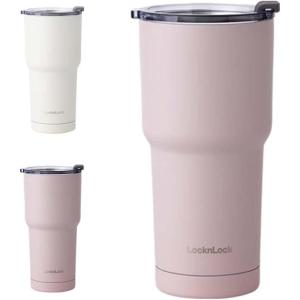LocknLock Pure Tumbler Pink 16oz, BPA-Free Double Wall Stainless Steel Vacuum Insulated Tumbler for Coffee, Tea and water, Thermal Travel Mug Cup for Hot & Cold Beverage(Pink)