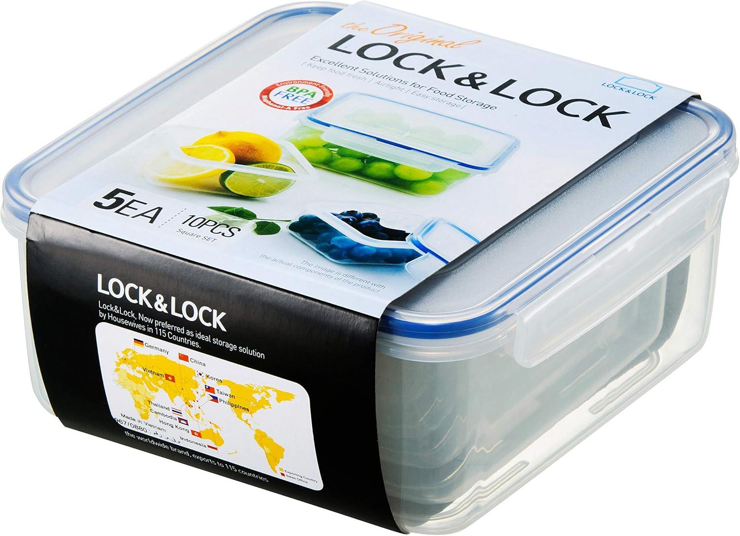 image:imageLOCK amp LOCK Easy Essentials Storage Food Storage Container Set Food Storage Bin Set 4 Piece Clear10 Piece