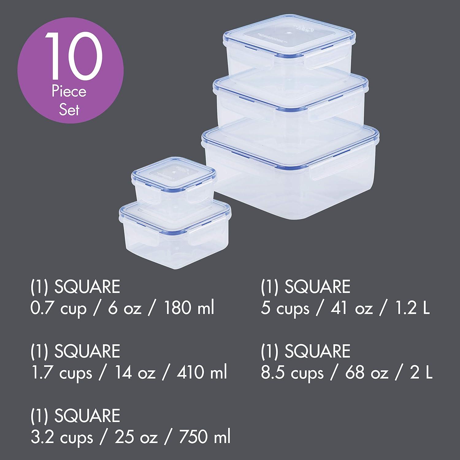 image:imageLOCK amp LOCK Easy Essentials Storage Food Storage Container Set Food Storage Bin Set 4 Piece Clear10 Piece