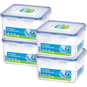 LOCK & LOCK Easy Essentials Storage Food Storage Container Set / Food Storage Bin Set – 4 Piece, Clear(4 Piece)