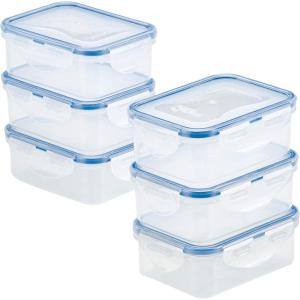 LocknLock Easy Essentials Container Food Storage Bin Set, 6 Piece, Clear(6 Piece)